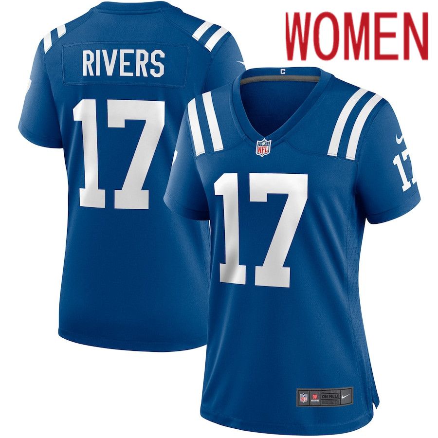 Women Indianapolis Colts 17 Philip Rivers Nike Royal Player Game NFL Jersey